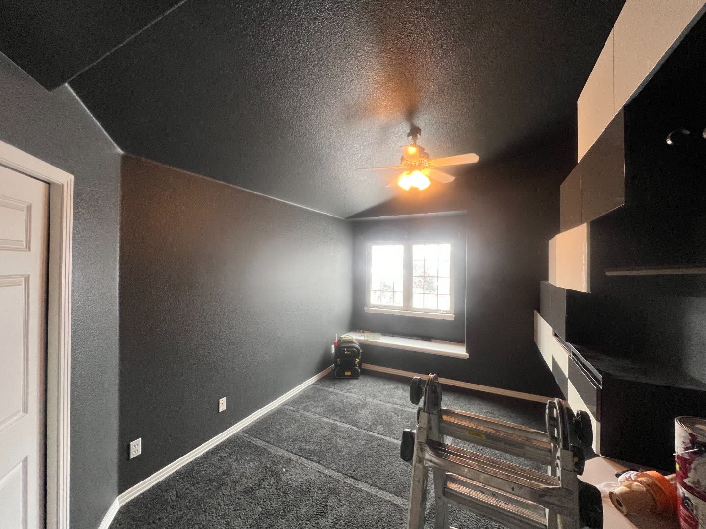 Interior room after painting dark walls