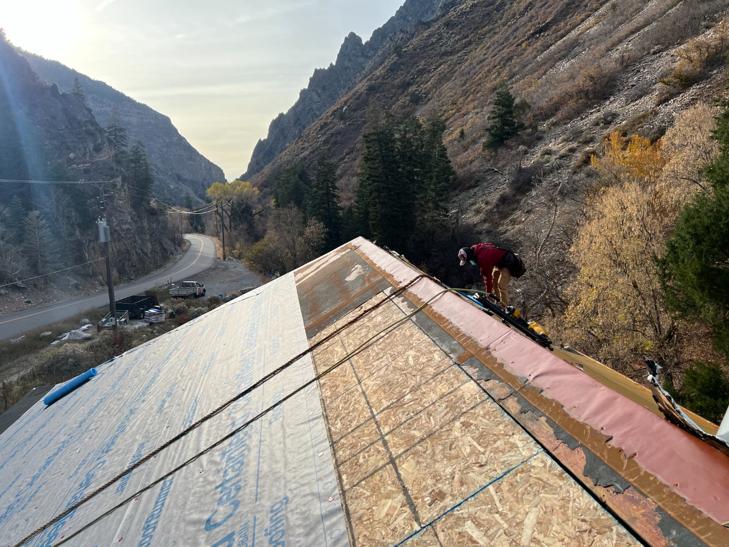 Completed roof replacement fall foliage Colorado
